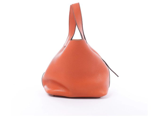 Hermès HERMES Picotin Lock 18 PM Taurillon Clemence Handbag in Orange X: 2016 Arancione - vista 3