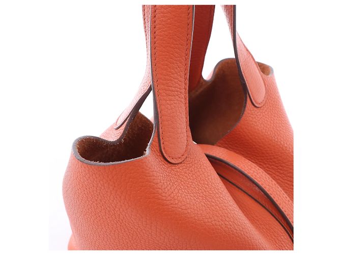 Hermès HERMES Picotin Lock 18 PM Taurillon Clemence Handbag in Orange X: 2016 Arancione - vista 4