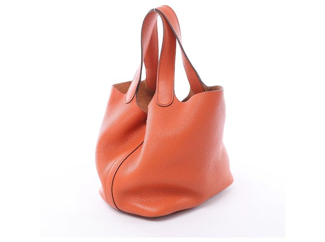 Hermès HERMES Picotin Lock 18 PM Taurillon Clemence Handbag in Orange X: 2016 Arancione - vista 5