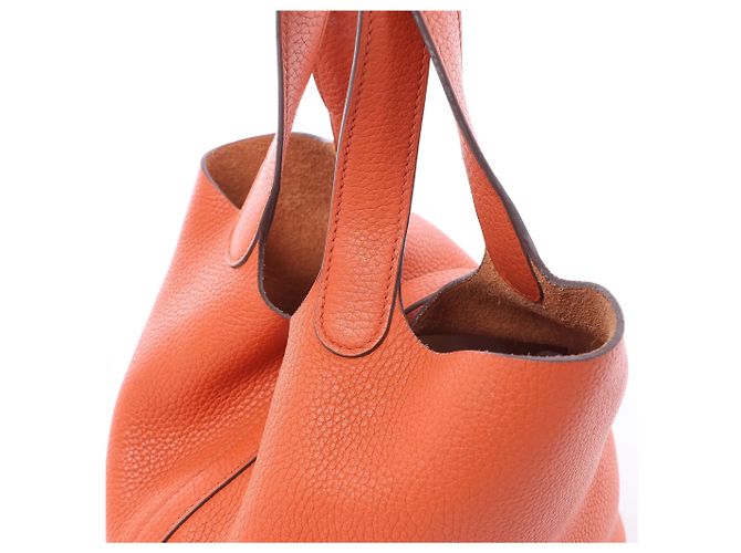 Hermès HERMES Picotin Lock 18 PM Taurillon Clemence Handbag in Orange X: 2016 Arancione - vista 6