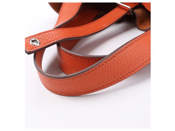 Hermès HERMES Picotin Lock 18 PM Taurillon Clemence Handbag in Orange X: 2016 Arancione - vista 7
