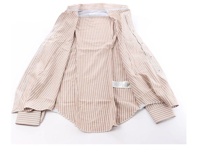 Autre Marque Eleventy Gestreiftes Hemd in Beige, Größe 40 IT - Ansicht 10