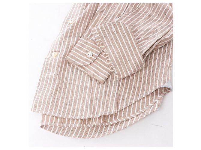 Autre Marque Eleventy Gestreiftes Hemd in Beige, Größe 40 IT - Ansicht 6
