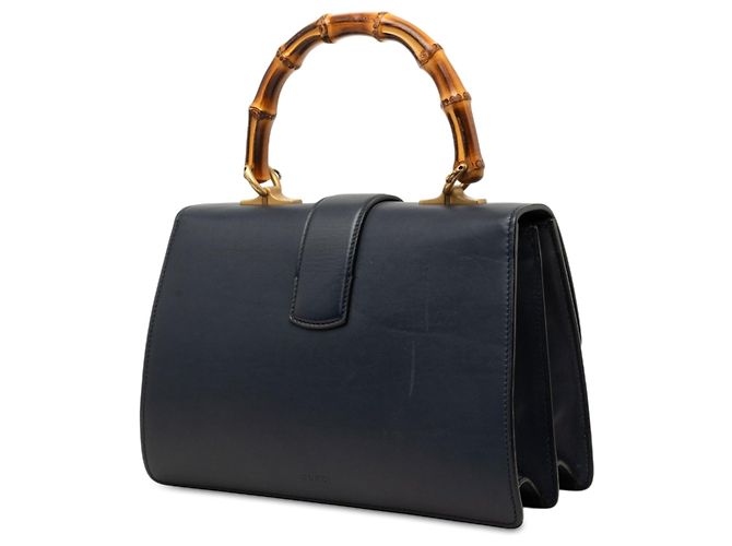Bolsa Satchel Dionysus Web Gucci Medium em couro de bezerro azul com bambu - vista 2
