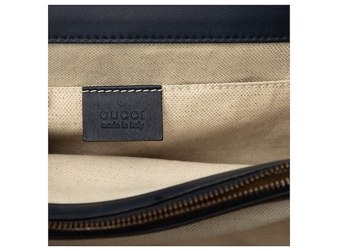 Bolsa Satchel Dionysus Web Gucci Medium em couro de bezerro azul com bambu - vista 5