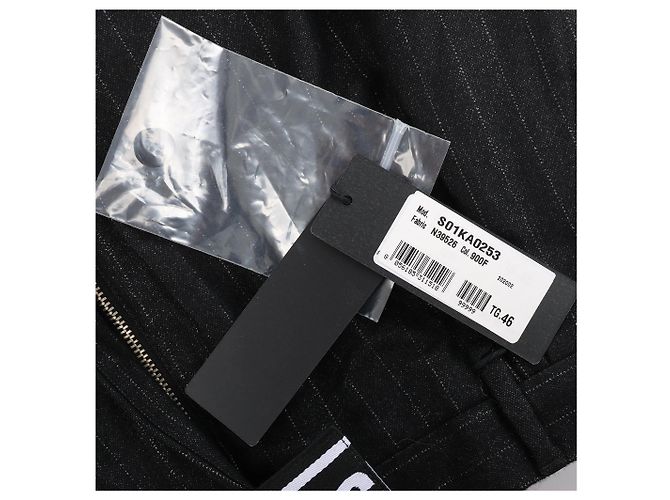 Just Cavalli Stripped Wool Trousers in Black, Size 46 IT - view 10