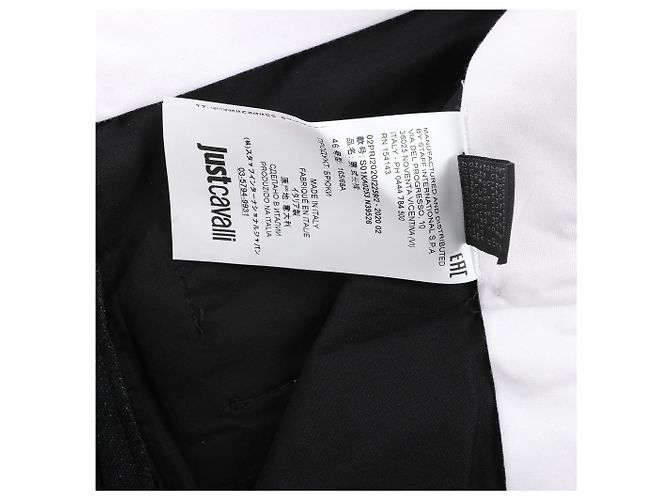 Just Cavalli Stripped Wool Trousers in Black, Size 46 IT - view 6
