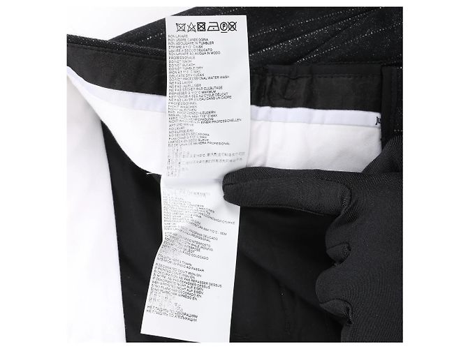 Just Cavalli Stripped Wool Trousers in Black, Size 46 IT - view 7