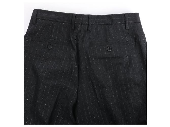 Just Cavalli Stripped Wool Trousers in Black, Size 46 IT - view 9