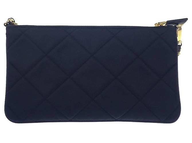 Re-Edition Prada Impuntu Re Nylon Re Edition 1995 Handtasche mit Kette Blau - Ansicht 2