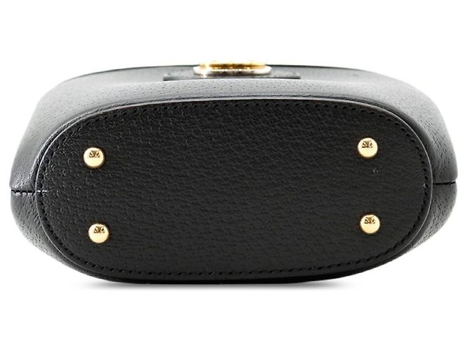 Borsa a secchiello Gucci Mini Dollar Calfskin Bamboo Marina nera Nero - vista 3