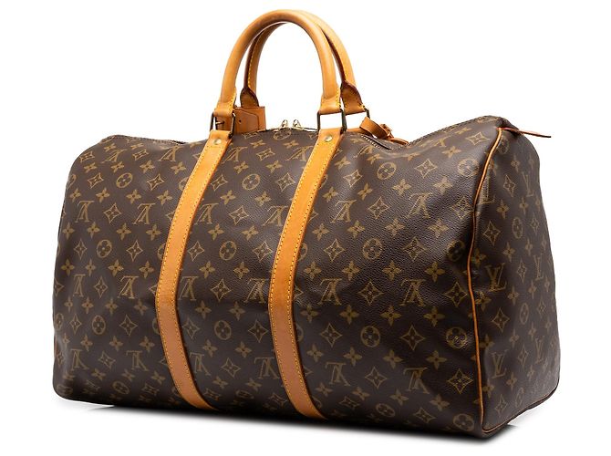 Mala de Viagem Louis Vuitton Monogram Keepall 50 Castanha Marrom - vista 2