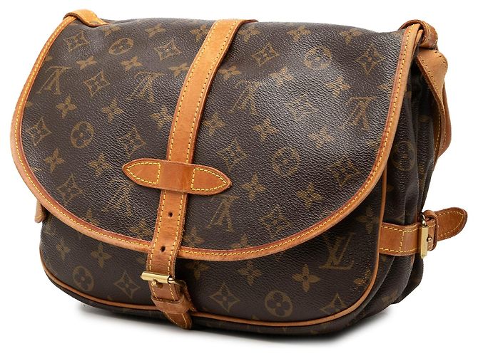 Borsa a tracolla Louis Vuitton Monogram Saumur 25 Marrone - vista 2