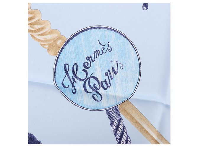 Hermès Carré 90 "Nous Sommes Inséparables" Seidentuch in Blau - Ansicht 8
