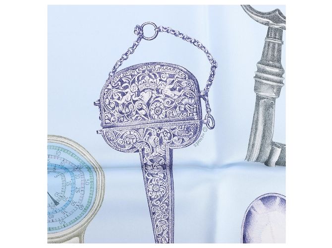 Hermès Carré 90 "Nous Sommes Inséparables" Seidentuch in Blau - Ansicht 9