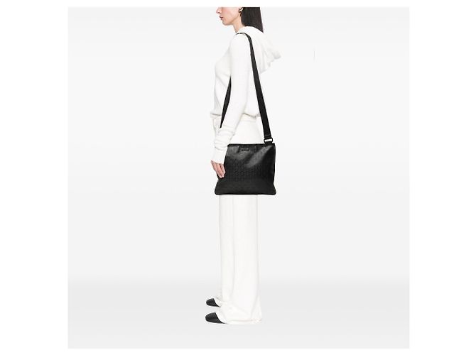 Borsa Crossbody Gucci GG Stampata Nera Nero - vista 6