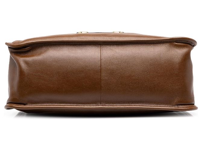 Borsa Tote Gucci Horsebit 1955 Medium in pelle marrone - vista 3