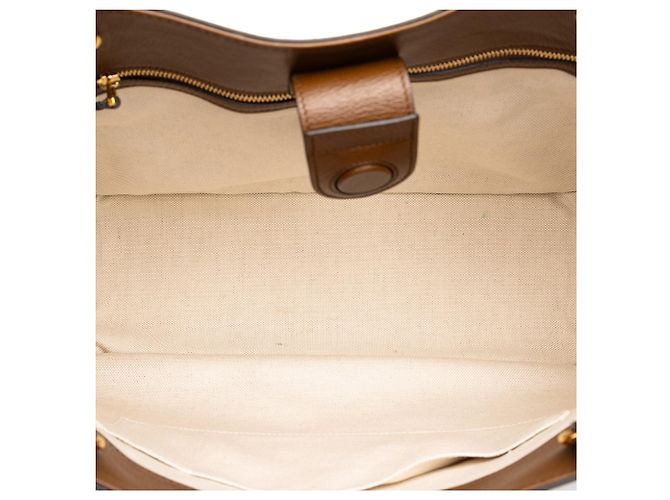 Borsa Tote Gucci Horsebit 1955 Medium in pelle marrone - vista 4