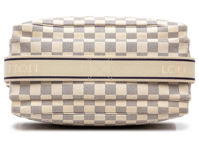 Borsa a tracolla Louis Vuitton Damier Azur Naviglio bianca Bianco - vista 3