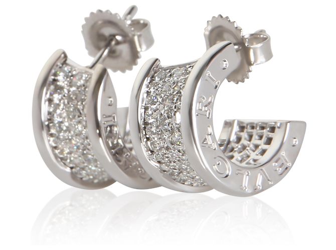 Bulgari Orecchini a cerchio B.zero1 in oro bianco e diamanti BVLGARI - vista 3