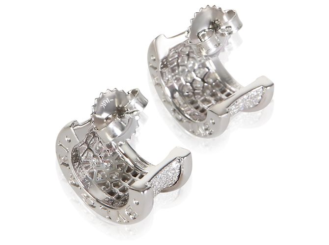 Bulgari Orecchini a cerchio B.zero1 in oro bianco e diamanti BVLGARI - vista 4