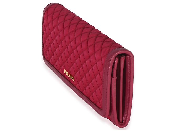 Carteira Continental com aba em nylon acolchoado Prada Tessuto Rosa - vista 3