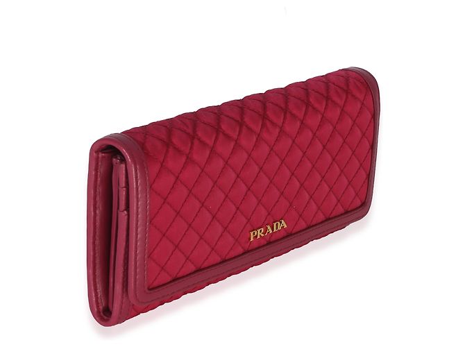 Carteira Continental com aba em nylon acolchoado Prada Tessuto Rosa - vista 4