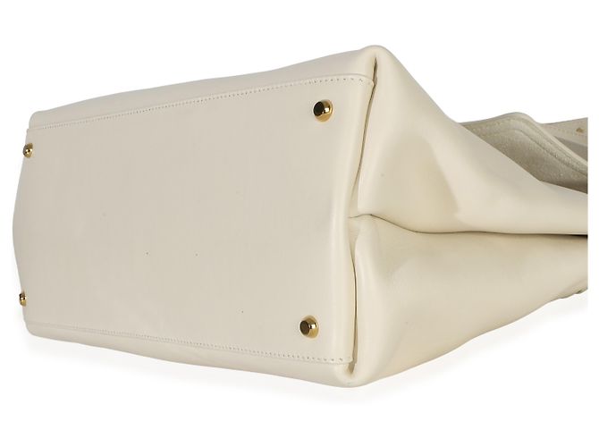 Bottega Veneta Ciao Ciao Medium in vitello setoso color crema - vista 5
