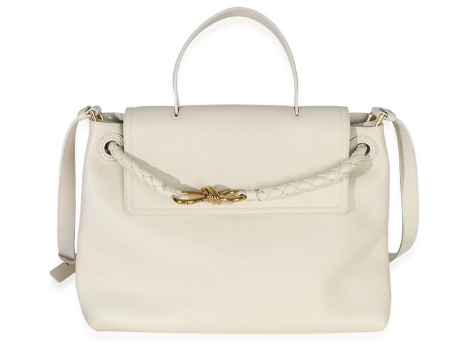 Bottega Veneta Ciao Ciao Medium in vitello setoso color crema - vista 7