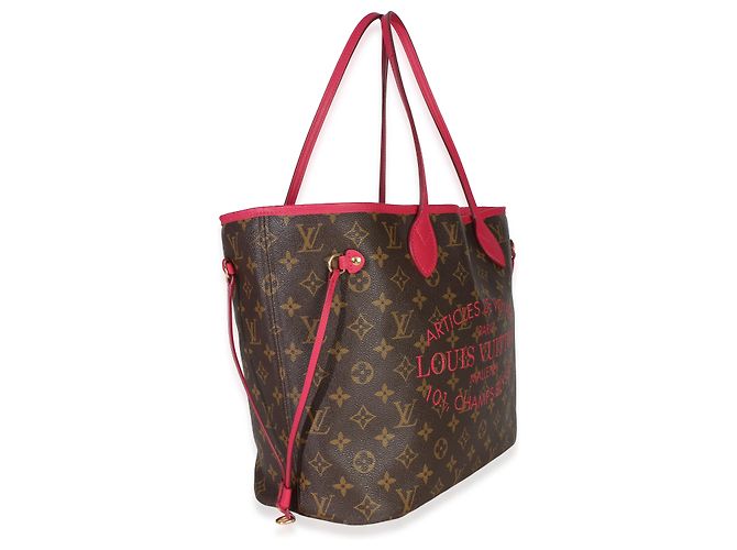 Louis Vuitton Rose Indien Monogram Articles de Voyage Ikat Neverfull MM Castaño Rosa - vista 4