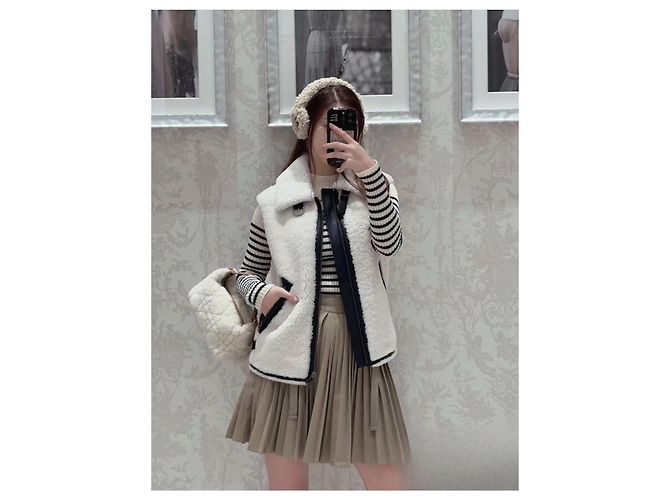 Autre Marque Dior Ärmellose Shearling Westenjacke Mehrfarben - Ansicht 7