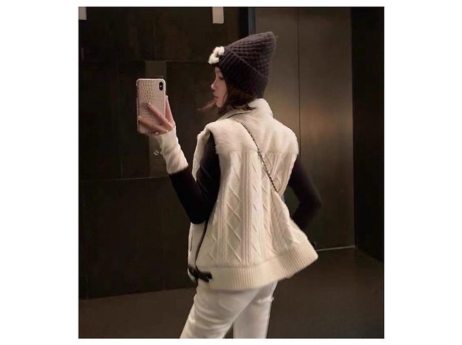 Autre Marque Dior Ärmellose Shearling Westenjacke Mehrfarben - Ansicht 9