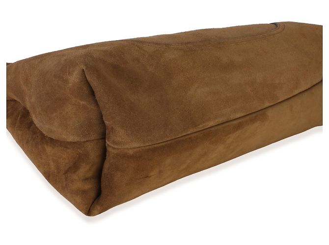 Borsa a tracolla Maxi Horsebit Gucci in camoscio marrone - vista 7
