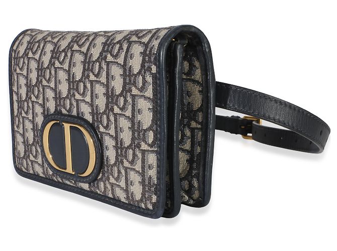 Bolsa 2-em-1 30 Montaigne em jacquard Oblique azul marinho Christian Dior - vista 3
