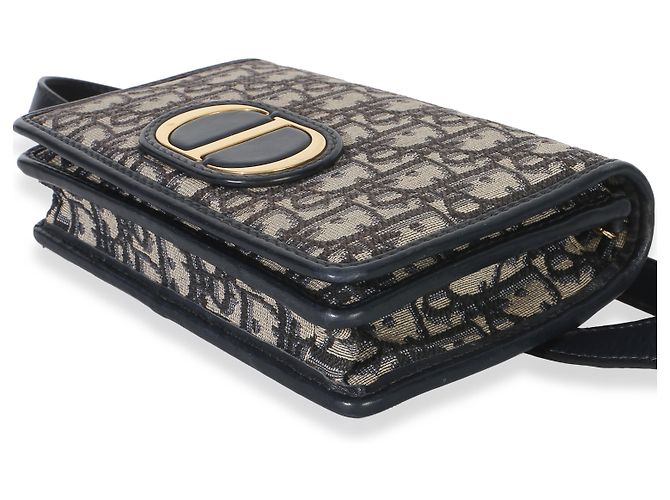 Bolsa 2-em-1 30 Montaigne em jacquard Oblique azul marinho Christian Dior - vista 6
