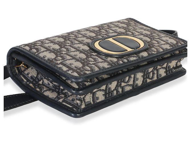 Bolsa 2-em-1 30 Montaigne em jacquard Oblique azul marinho Christian Dior - vista 7