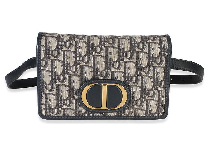 Bolsa 2-em-1 30 Montaigne em jacquard Oblique azul marinho Christian Dior - vista 8