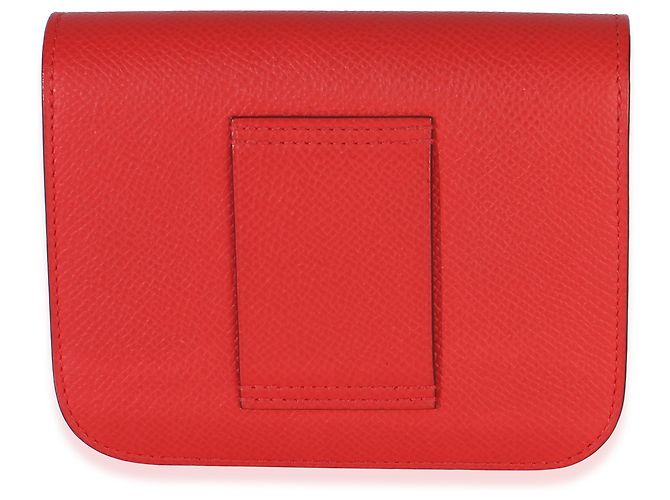 Hermès Epsom Rouge de Coeur Constance Slim Wallet PHW Rot - Ansicht 2