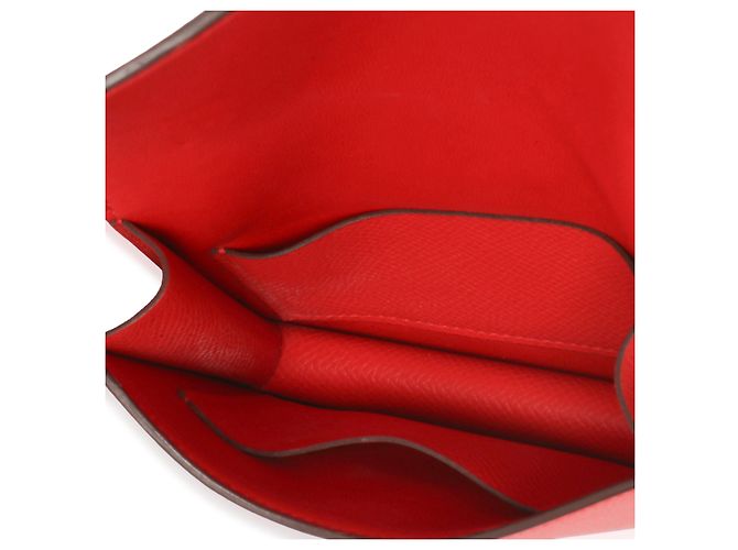 Hermès Epsom Rouge de Coeur Constance Slim Wallet PHW Rot - Ansicht 5