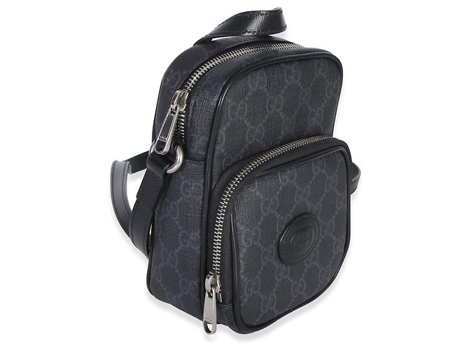 Borsa a tracolla Gucci Black GG Supreme Mini Interlocking G Nero - vista 4