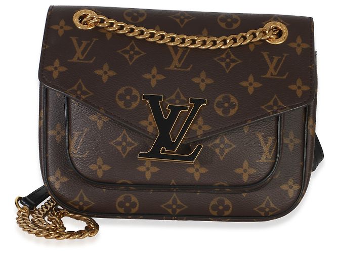 Louis Vuitton Black Monogram Canvas Passy Castaño - vista 7