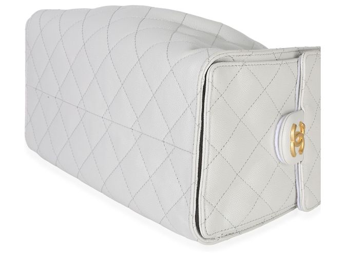 Gabrielle Chanel Small Chanel 25 Hobo aus gestepptem Caviar-Leder in Hellgrau Braun - Ansicht 5