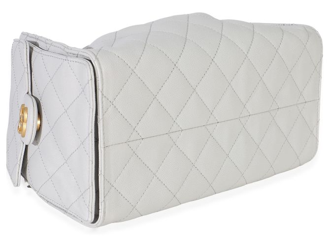 Gabrielle Chanel Small Chanel 25 Hobo aus gestepptem Caviar-Leder in Hellgrau Braun - Ansicht 6