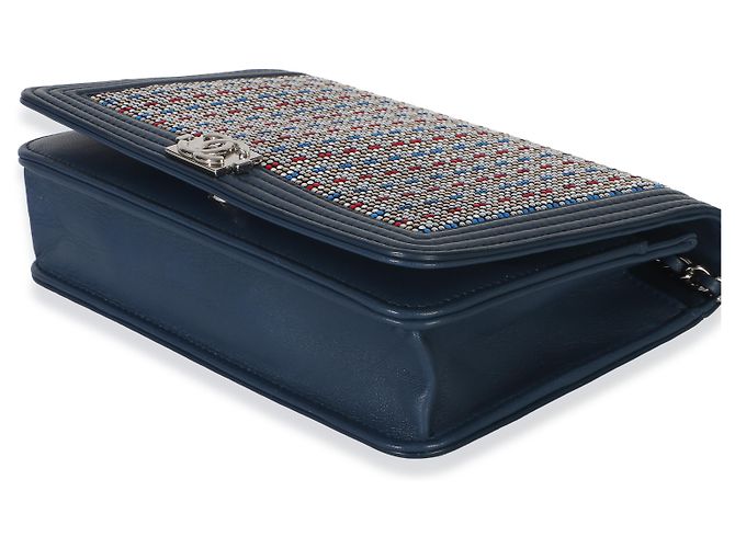 Chanel Paris Cuba Blue Multicolor Lambskin Strass Boy Wallet On Chain - vista 6