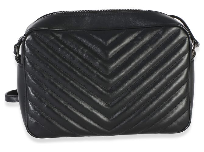 Autre Marque Saint Laurent Black Matelasse Calfskin Lou Camera Nero - vista 2