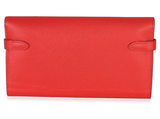 Portafoglio Hermès Kelly Long in pelle Epsom Rouge Tomate PHW Rosso - vista 2