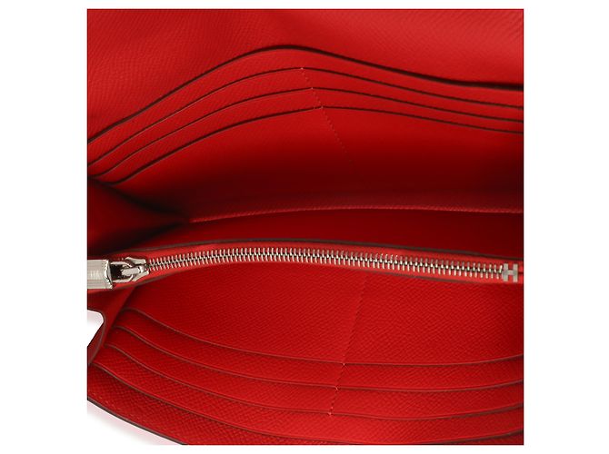 Portafoglio Hermès Kelly Long in pelle Epsom Rouge Tomate PHW Rosso - vista 5