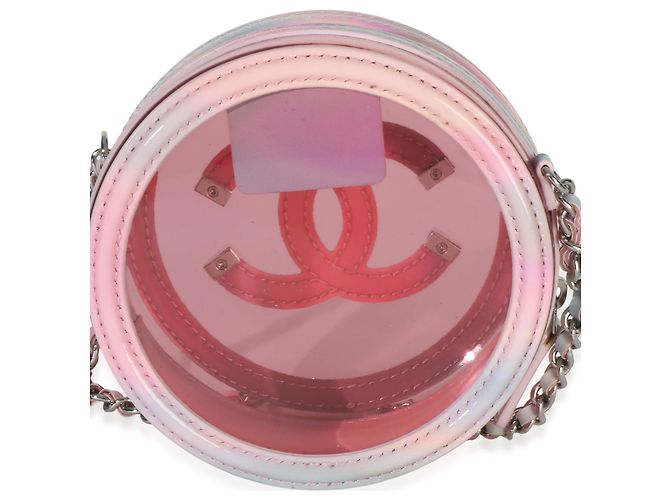 Gabrielle Clutch rotonda Chanel in PVC rosa e pelle d'agnello Filigree con catena - vista 2