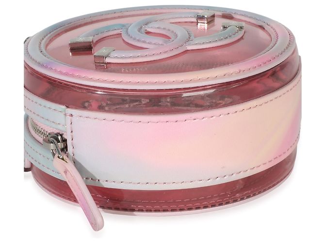 Gabrielle Clutch rotonda Chanel in PVC rosa e pelle d'agnello Filigree con catena - vista 5