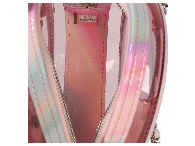 Gabrielle Clutch rotonda Chanel in PVC rosa e pelle d'agnello Filigree con catena - vista 6